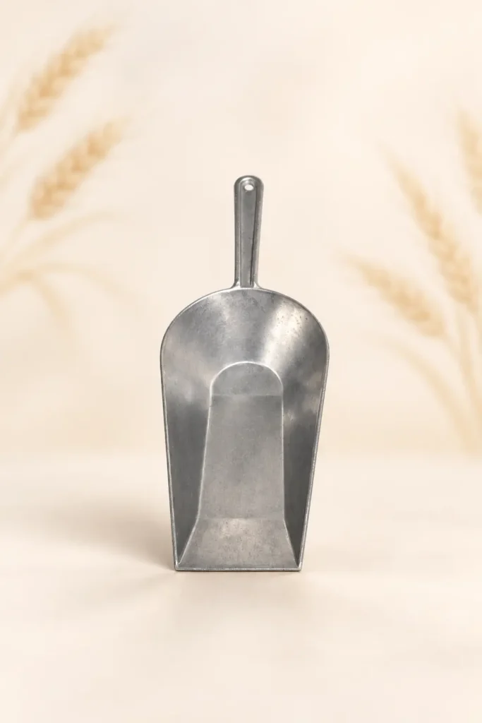 Duża aluminiowa szufelka o pojemności 0,75 kilograma